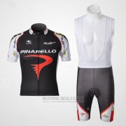 2010 Fahrradbekleidung Pinarello Shwarz und Rot Trikot Kurzarm und Tragerhose