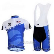 2011 Fahrradbekleidung Giant Blau und Wei Trikot Kurzarm und Tragerhose