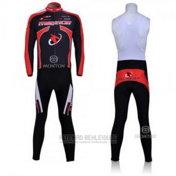 2011 Fahrradbekleidung Merida Shwarz und Rot Trikot Langarm und Tragerhose