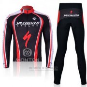 2011 Fahrradbekleidung Specialized Rot und Shwarz Trikot Langarm und Tragerhose