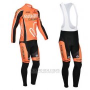2013 Fahrradbekleidung Euskalte Orange Trikot Langarm und Tragerhose
