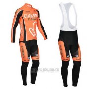 2013 Fahrradbekleidung Euskalte Orange Trikot Langarm und Tragerhose