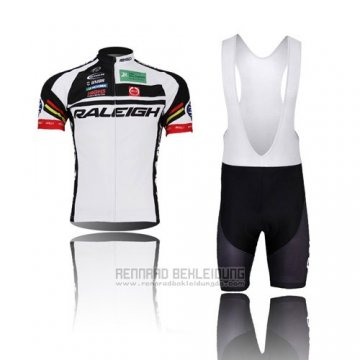 2013 Fahrradbekleidung Raleigh Shwarz und Wei Trikot Kurzarm und Tragerhose