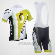 2013 Fahrradbekleidung Scott Wei und Gelb Trikot Kurzarm und Tragerhose
