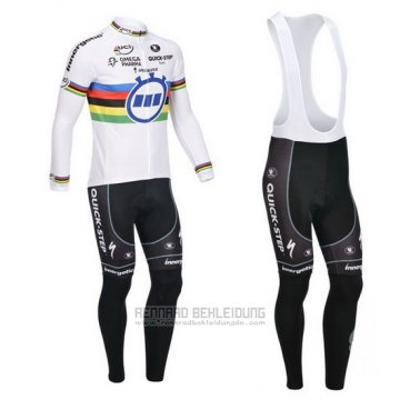 2013 Fahrradbekleidung UCI Weltmeister Lider Quick Step Trikot Langarm und Tragerhose