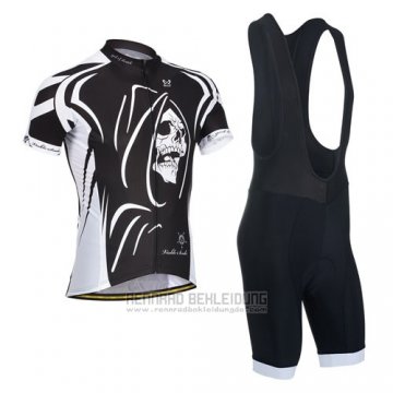 2014 Fahrradbekleidung Monton Wei und Shwarz Trikot Kurzarm und Tragerhose