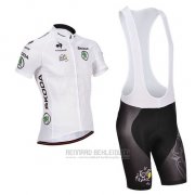 2014 Fahrradbekleidung Tour de France Wei Trikot Kurzarm und Tragerhose