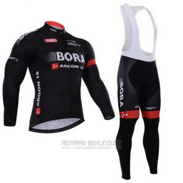 2015 Fahrradbekleidung Bora Shwarz Trikot Langarm und Tragerhose