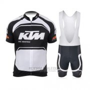 2015 Fahrradbekleidung Ktm Shwarz Wei Trikot Kurzarm und Tragerhose