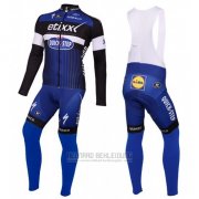 2016 Fahrradbekleidung Etixx Quick Step Blau und Shwarz Trikot Langarm und Tragerhose