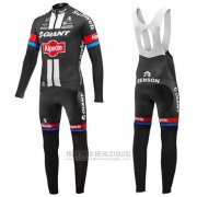 2016 Fahrradbekleidung Giant Alpecin Shwarz und Rot Trikot Langarm und Tragerhose