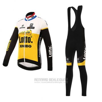 2016 Fahrradbekleidung Lotto NL Jumbo Gelb und Shwarz Trikot Langarm und Tragerhose