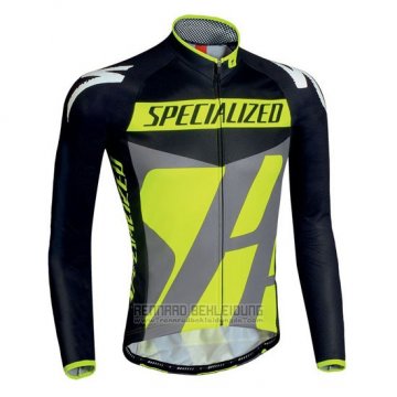 2016 Fahrradbekleidung Specialized Ml Shwarz und Grun Trikot Langarm und Tragerhose