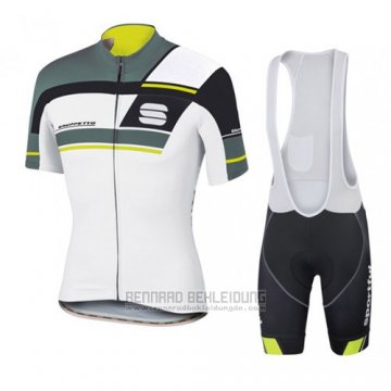 2016 Fahrradbekleidung Sportful Wei und Grau Trikot Kurzarm und Tragerhose