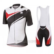 2016 Fahrradbekleidung Sportful Wei und Shwarz Trikot Kurzarm und Tragerhose