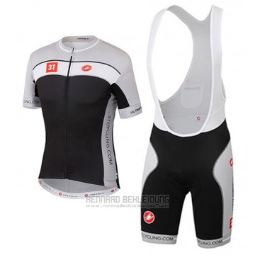 2017 Fahrradbekleidung Castelli 3t Grau und Shwarz Trikot Kurzarm und Tragerhose