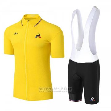 2017 Fahrradbekleidung Coq Sportif Tour de France Gelb Trikot Kurzarm und Tragerhose