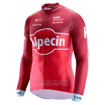 2017 Fahrradbekleidung Katusha Alpecin Rot Trikot Langarm und Tragerhose