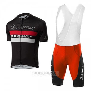 2017 Fahrradbekleidung Loffler Pro Racing Shwarz Trikot Kurzarm und Tragerhose