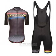 2017 Fahrradbekleidung Look Aero Carrera Shwarz und Gelb Trikot Kurzarm und Tragerhose