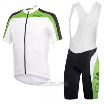 2017 Fahrradbekleidung RH+ Wei und Grun Trikot Kurzarm und Tragerhose