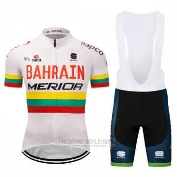 2018 Fahrradbekleidung Bahrain Merida Champion Litauen Trikot Kurzarm und Tragerhose