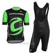 2018 Fahrradbekleidung Cannondale Factory Rancing Grun und Shwarz Trikot Kurzarm und Tragerhose