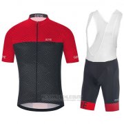 2018 Fahrradbekleidung Gore C3 Optiline Rot und Shwarz Trikot Kurzarm und Tragerhose