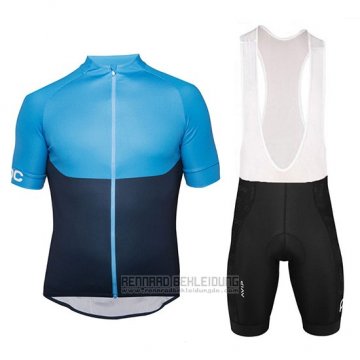 2018 Fahrradbekleidung POC Essential XC Blau und Shwarz Trikot Kurzarm und Tragerhose