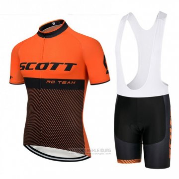 2018 Fahrradbekleidung Scott Orange und Shwarz Trikot Kurzarm und Tragerhose