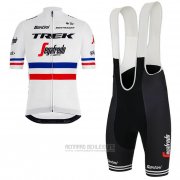 2018 Fahrradbekleidung Trek Segafredo Champion Frankreich Trikot Kurzarm und Tragerhose