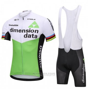 2018 Fahrradbekleidung UCI Weltmeister Dimension Data Grun Trikot Kurzarm und Tragerhose