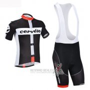 2019 Fahrradbekleidung Cervelo Shwarz Wei Trikot Kurzarm und Tragerhose