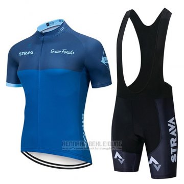 2019 Fahrradbekleidung STRAVA Blau Trikot Kurzarm und Tragerhose