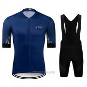 2020 Fahrradbekleidung Le Col Dunkel Blau Trikot Kurzarm und Tragerhose