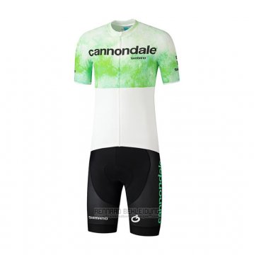 2021 Fahrradbekleidung Cannondale Wei Grun Trikot Kurzarm und Tragerhose