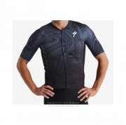 2021 Fahrradbekleidung Specialized Shwarz Blau Trikot Kurzarm und Tragerhose