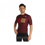 2021 Fahrradbekleidung Sportful Dunkel Rot Trikot Kurzarm und Tragerhose