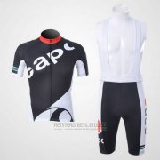 2011 Fahrradbekleidung Capo Shwarz Trikot Kurzarm und Tragerhose