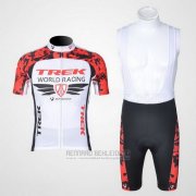 2011 Fahrradbekleidung Trek Rot und Wei Trikot Kurzarm und Tragerhose