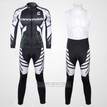 2012 Fahrradbekleidung Cannondale Shwarz und Wei Trikot Langarm und Tragerhose