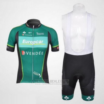 2012 Fahrradbekleidung Europcar Grun Trikot Kurzarm und Tragerhose