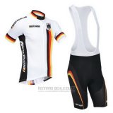 2013 Fahrradbekleidung Deutschland Wei und Shwarz Trikot Kurzarm und Tragerhose