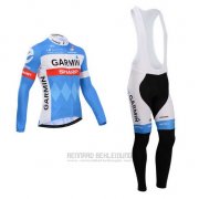 2014 Fahrradbekleidung Garmin Sharp Hellblau und Wei Trikot Langarm und Tragerhose