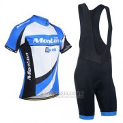 2014 Fahrradbekleidung Monton Wei und Azurblau Trikot Kurzarm und Tragerhose