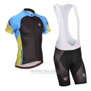 2014 Fahrradbekleidung Pearl Izumi Shwarz und Blau Trikot Kurzarm und Tragerhose