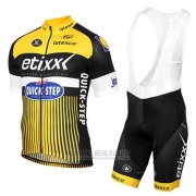 2016 Fahrradbekleidung Etixx Quick Step Gelb und Shwarz Trikot Kurzarm und Tragerhose