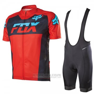 2017 Fahrradbekleidung Fox Livewire Rot Trikot Kurzarm und Tragerhose