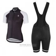 2017 Fahrradbekleidung Frau Etxeondo Neo Shwarz und Wei Trikot Kurzarm und Tragerhose