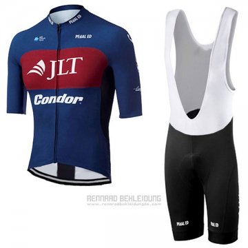 2017 Fahrradbekleidung JLT Condor Race Blau Trikot Kurzarm und Tragerhose